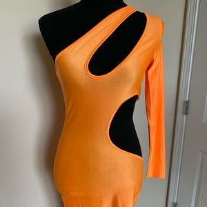 One Sleeve Midi Dress